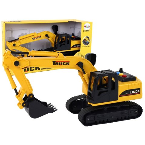 Koparka Z Łyżką Żółta Gąsienice Światła Dźwięk Lean (15499) Lean