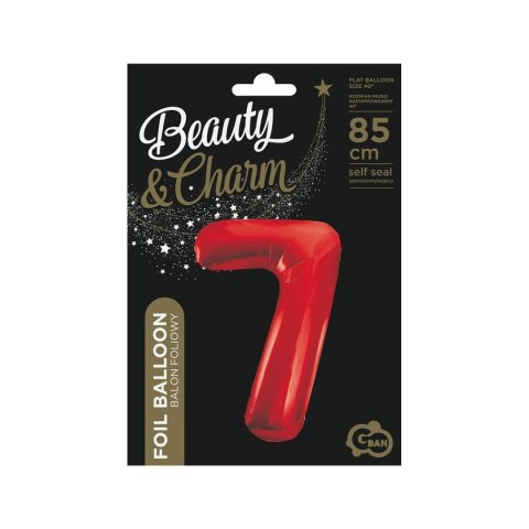 Balon foliowy cyfra 7 czerwona 85cm 40cal Godan (BCHCW7) Godan