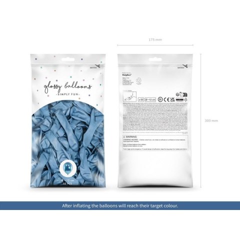 Balon gumowy 50szt. niebieski Partydeco (CHB1-5-001-50) Partydeco