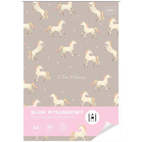 Blok rysunkowy bloki 5902277314529 A4 białe 90g 50k Interdruk Interdruk