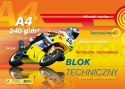 Blok techniczny A4 biały 240g 10k [mm:] 210x297 Kreska Kreska