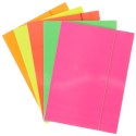 Teczka kartonowa na gumkę (jk) szkolna fluo A4 mix 250g Kreska Kreska