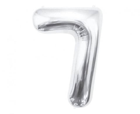 Balon foliowy Cyfra 7, srebrna, 85 cm 85cal Godan (BC-HSR7) Godan