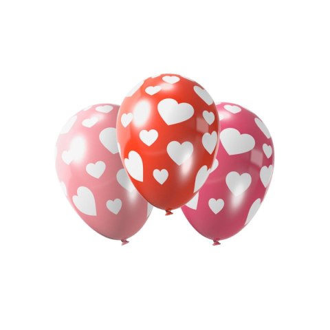 Balon gumowy z nadrukiem serca bd mix 280mm Arpex (K4095) Arpex
