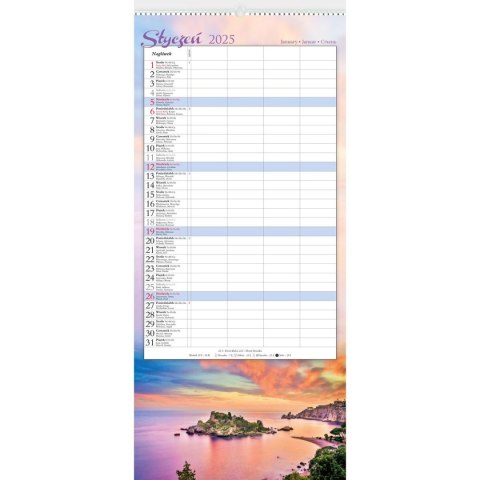 Kalendarz ścienny NOTATNIKOWY KOMPOZYCJE KWIATOWE 220mm x 490mm Lucrum (WN02) Lucrum