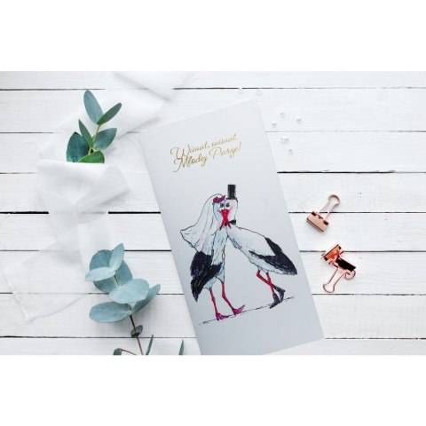 Kartka składana KARNET DL Slub BOCIANY DL Henry (5907465661867) Henry