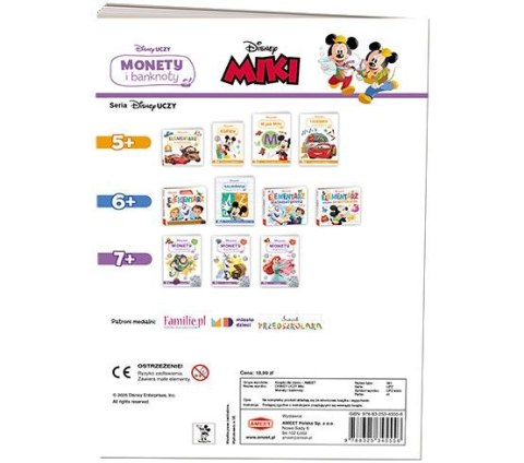 Książka dla dzieci Disney Uczy. Monety i banknoty. Miki Ameet (UPZ 9303) Ameet