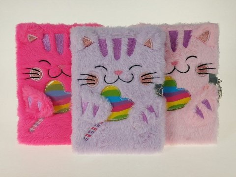 Notes (notatnik) pluszowy z kłódką A5 krata [mm:] 210x150 Adar (606036) Adar