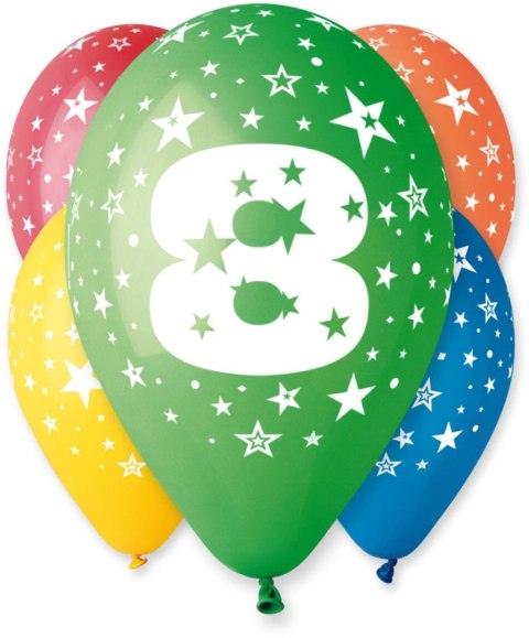 Balon gumowy Z NADRUKIEM 5 szt mix Godan (GS110/8) Godan