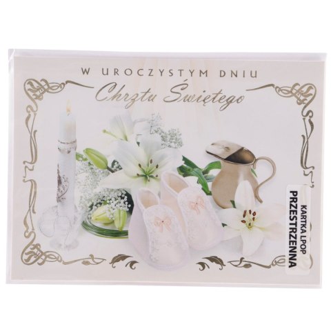 Kartka składana CHRZEST [mm:] 140x190 Pol-mak (LPOP KOM) Pol-mak