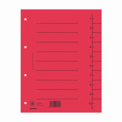 Przekładka numeryczna A4 mix kolorów 250g 100k 1-10 [mm:] 235x300 Donau (8610001S-99) Donau