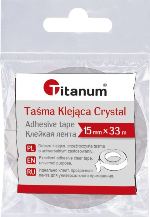 Taśma biurowa Crystal 15x33 [mm x m] Titanum Titanum