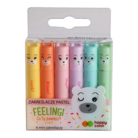 Zakreślacz pastelowy wkład 6 kolorów Happy Color (HA 4130 01PA-WP6) Happy Color