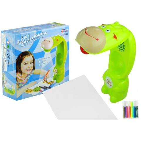 Zestaw kreatywny dla dzieci Rzutnik Projektor Żyrafa + Zeszyt + Pisaki Wodne Lean (715) Lean