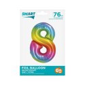 Balon foliowy Godan Smart cyfra 8 tęcza 76cm (CH-STC8) Godan