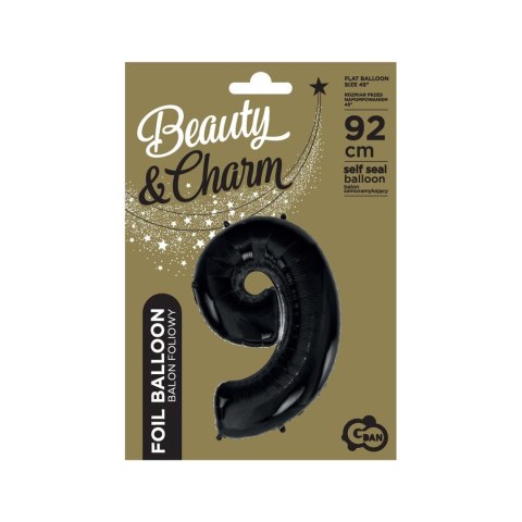 Balon foliowy cyfra 9 CZARNA 45cal Godan (FG-C85CZ9) Godan