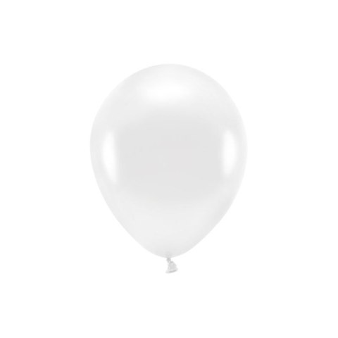 Balon gumowy Metalizowane Eco Balloons biały 260mm Partydeco (ECO26M-008) Partydeco