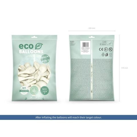Balon gumowy Metalizowane Eco Balloons biały 260mm Partydeco (ECO26M-008) Partydeco