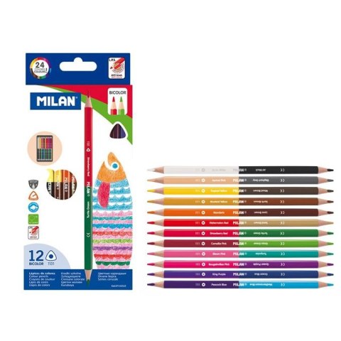 Kredki ołówkowe trójkątne Bicolor 1131 24 kol. Milan (07112312) Milan