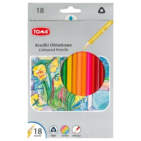 Kredki ołówkowe trójkątne 18 kol. Toma Toma