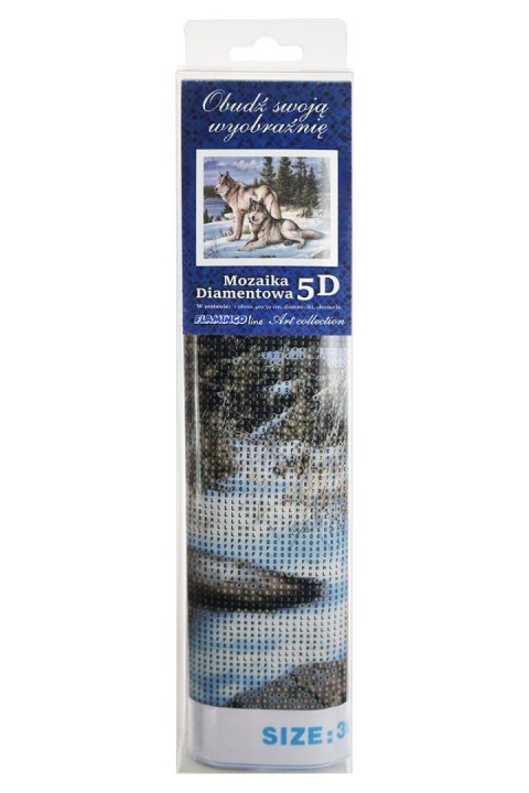 Zestaw kreatywny Diamentowa mozaika 30x40cm Wilki Flamingo Line (TSGK70871) Flamingo Line