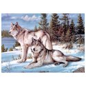 Zestaw kreatywny Diamentowa mozaika 30x40cm Wilki Flamingo Line (TSGK70871) Flamingo Line