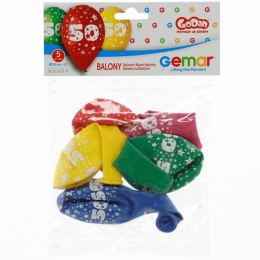 Balon gumowy Godan Z NADRUKIEM 5 szt mix 12cal (GS110/50) Godan