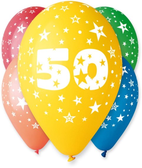 Balon gumowy Z NADRUKIEM 5 szt mix 12cal Godan (GS110/50) Godan