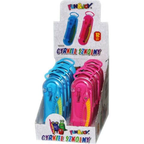 Cyrkiel pojedynczy 2-elementowy kolorowy mix 2 kolorów w displeju Fun&Joy