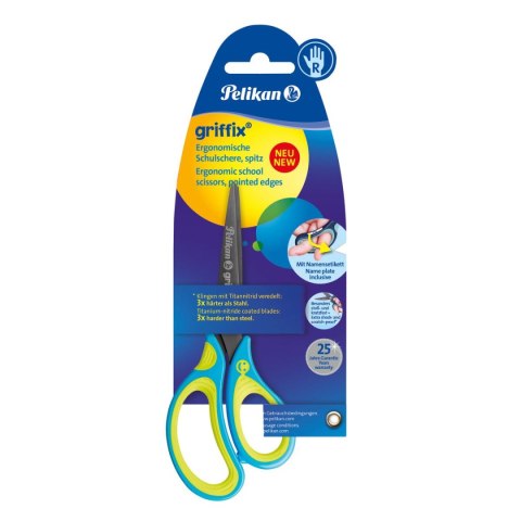 Nożyczki Griffix Neon Blue 810241 15cm Pelikan (100401654) Pelikan