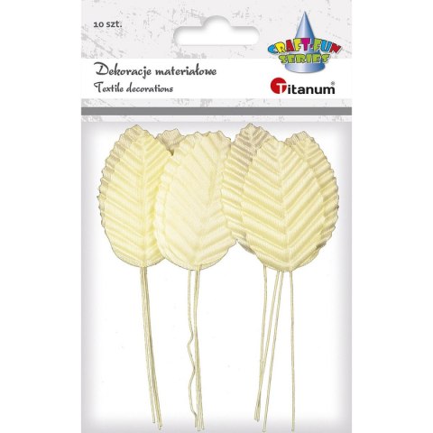 Ozdoba materiałowa Craft-Fun Series Liście na druciku ecru Titanum (SY-004) Titanum