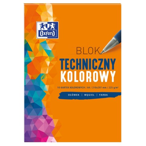 Blok techniczny Oxford A4 kolorowy 225g 10k Oxford (400093230) Oxford
