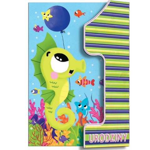 Kartka składana Karnet A5 z klapką roczek konik morski A5 Henry (5905701487844) Henry