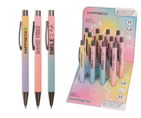 Długopis Zenith 4 12 SZT HAPPINESS 5907464223769 wkład niebieski 1,0mm Cresco (230002) Cresco