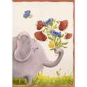 Kartka składana KARNET B8 słoń z bukietem Henry (5905701484287) Henry
