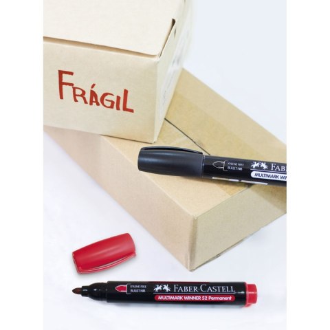 Marker permanentny wkład czerwony okrągła końcówka Faber Castell Faber Castell