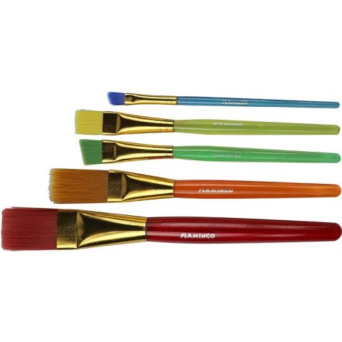 Pędzel akrylowy uchwyt zestaw 5 szt. Flamingo (PS-04) Flamingo