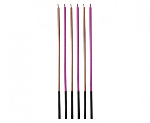 Świeczka urodzinowa metaliczne, róż/złoty róż, 3x3x170mm, 6szt. Godan (7C-SMZR) Godan