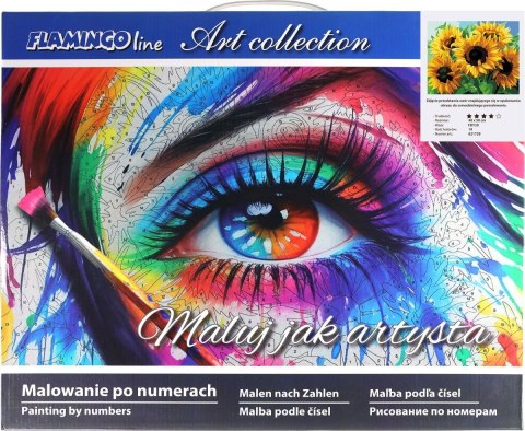 Zestaw kreatywny Malowanie po numerach 40x50cm Słoneczniki Flamingo Line (FDY29) Flamingo Line