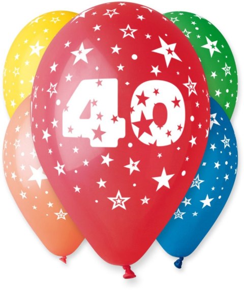 Balon gumowy Z NADRUKIEM 5 szt mix 12cal Godan (GS110/40) Godan