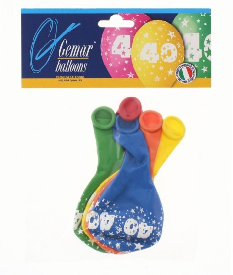 Balon gumowy Z NADRUKIEM 5 szt mix 12cal Godan (GS110/40) Godan