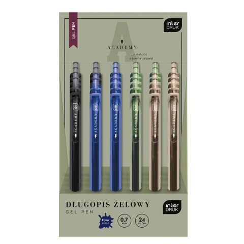 Długopis żelowy ACADEMY 0,7mm wkład niebieski 1,0mm Interdruk (5902277346759) Interdruk