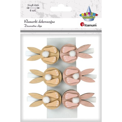 Ozdoba drewniana Craft-Fun Series klamerki z króliczkiem Titanum (191012) Titanum