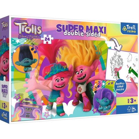 Puzzle Trefl Universal Trolls 3 Wesoły dzień Trolli 24 el. (41017) Trefl