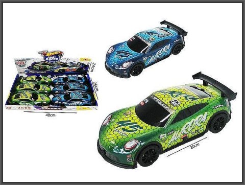 Samochód sportowy PVC 20cm ze światłem i z dźwiękiem 2-kolory Hipo (H13769) Hipo