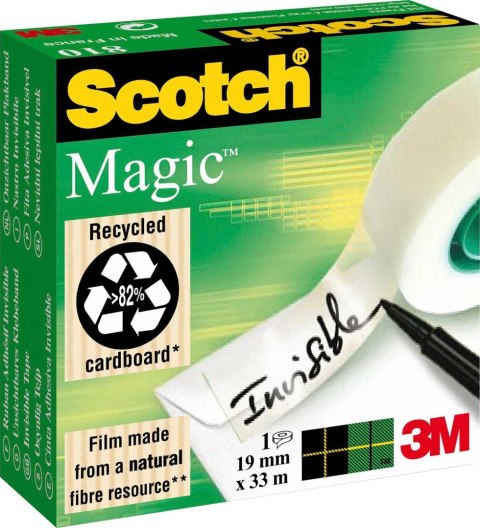 Taśma biurowa magic 19x33 [mm x m] Scotch (810) Scotch