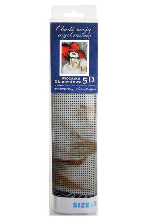 Zestaw kreatywny Diamentowa mozaika 30x40cm Kobieta w czerwonym kapeluszu Flamingo Line (TGD72669) Flamingo Line