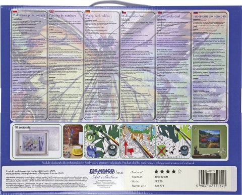 Zestaw kreatywny Malowanie po numerach 30x40cm Kotek Flamingo Line (FC226) Flamingo Line