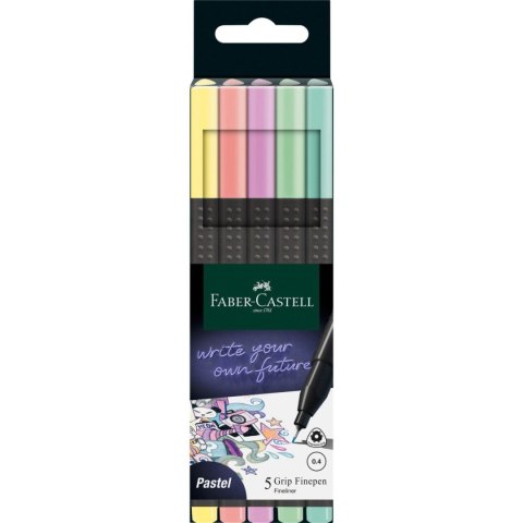 Cienkopis Faber Castell pastelowy, mix 0,4mm 5kol. (151602 FC) Faber Castell