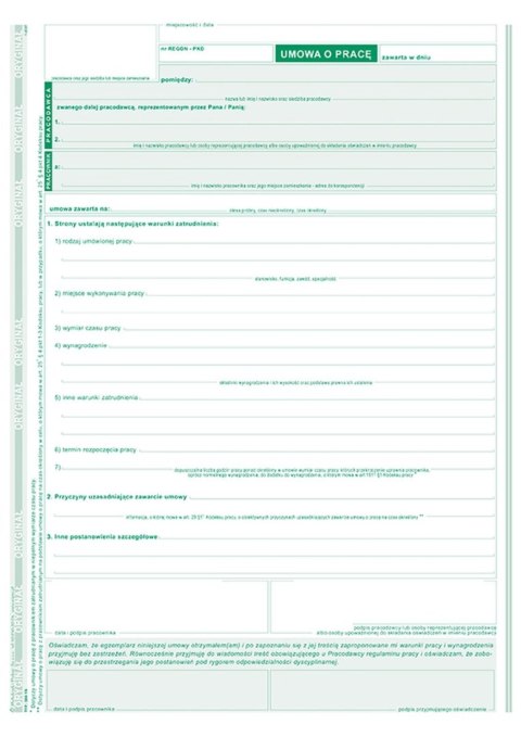 Druk offsetowy Umowa o pracę A4 A4 40k. Michalczyk i Prokop (500-1N) Michalczyk i Prokop